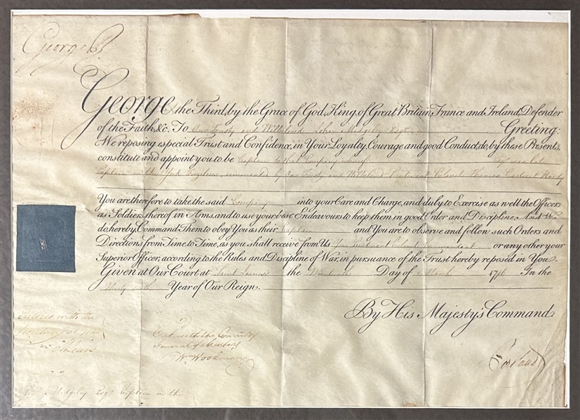 George III Signed Apointment