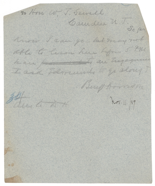 Benjamin Harrison ALS as President