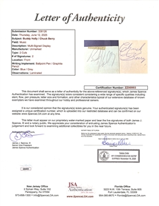 Buddy Holly & Chuck Berry Rare Bold Signature of Holly