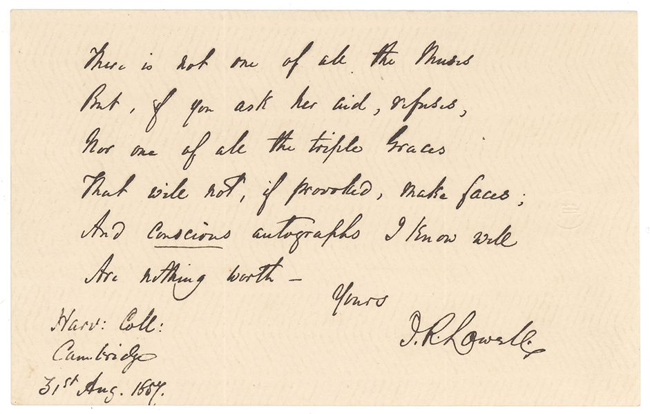 James R Lowell Poem