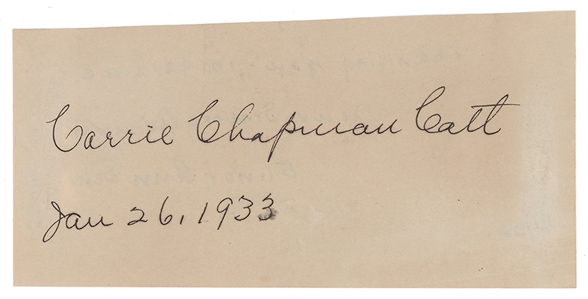 Jane Addams & Carrie Chapman Catt
