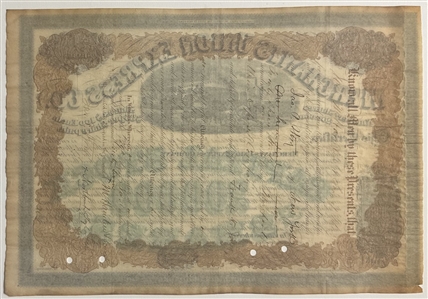 Lot of 3 Stock! - 1863 American Express Stock Certificate Signed by Wells and Fargo --- 1869 American Merchants Union Express Company Stock --- 1867 Merchant Union Express Stock
