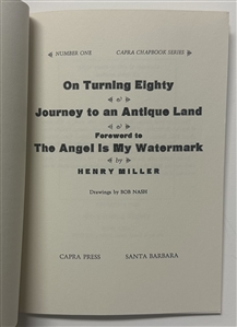 Henry Miller Signed Book 