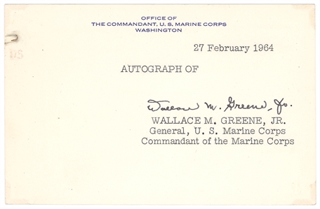 Commandants of the U.S. Marine Corps – Jacob Zeilin and Wallace M. Greene, Jr.