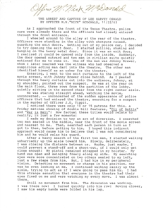 The Capture of Lee Harvey Oswald – Signed Photo and Two-Page Statement by Officer M. N. “Nick” McDonald
