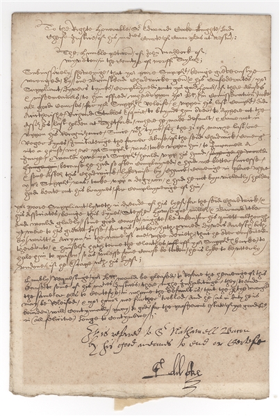 Sir Edward Coke.. Manuscript Legal Petition, c. 1600–1610
