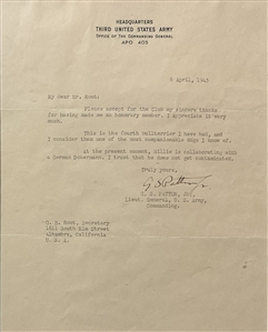 George S. Patton- War Time Letter about his love for Bull Terriers TLS