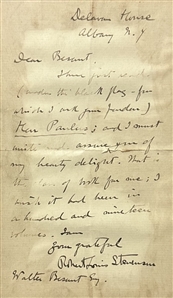 Robert Louis Stevenson ALS to Walter Besant