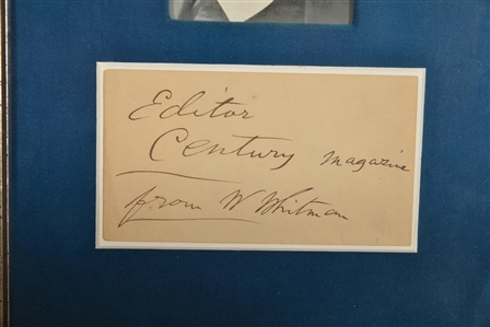 Walt Whitman to the Editor