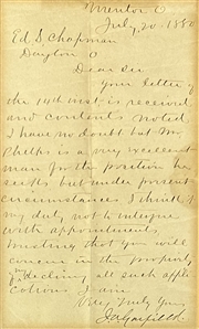 James Garfield ALS &  Rare Campaign Broadside