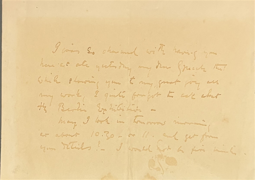 James Abbott McNeill Whistler Autograph Letter Signed