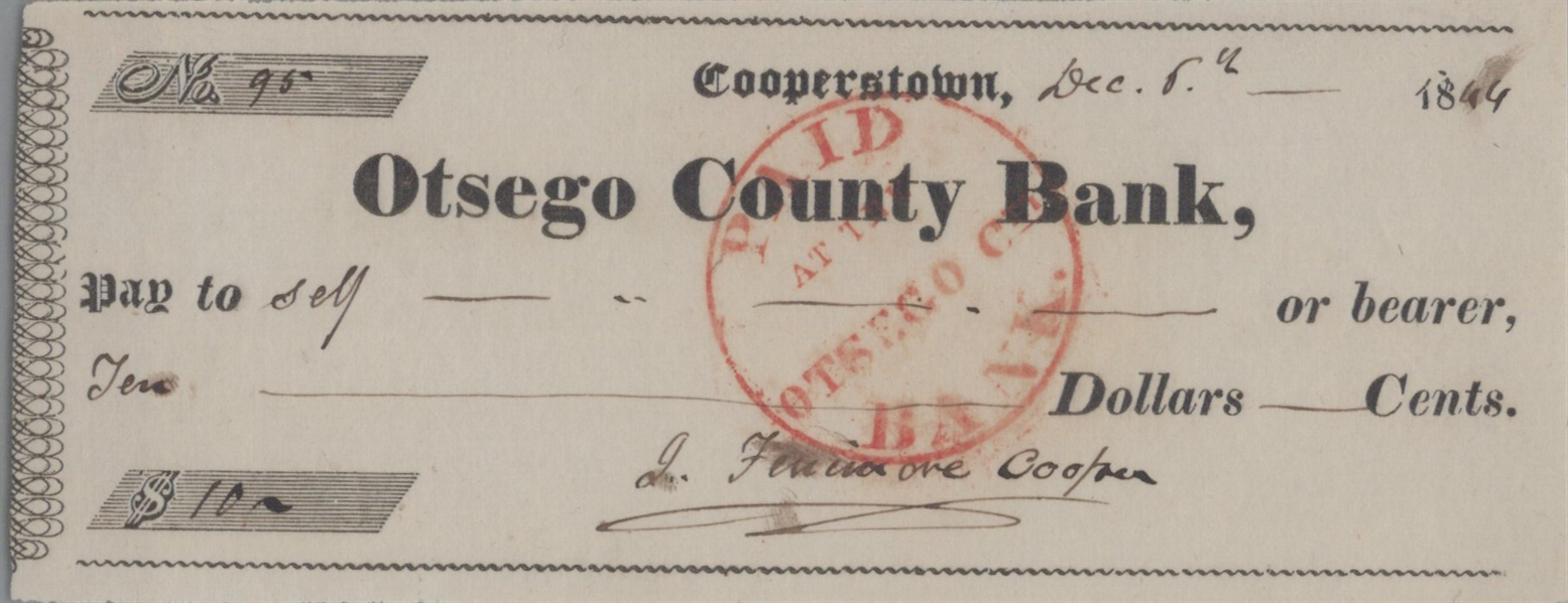 James Fenimore Cooper Check