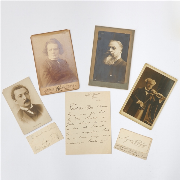 Signed photos, autograph letters, and postcards of famous 19th century musicians