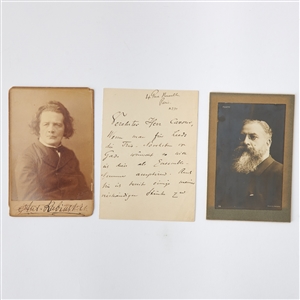 Signed photos, autograph letters, and postcards of famous 19th century musicians