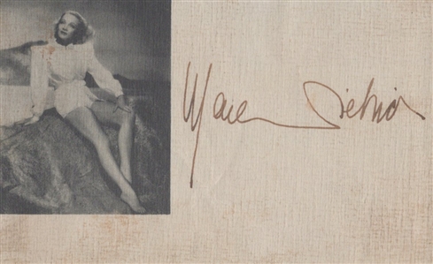 Early Hollywood Autograph Collection Featuring Dolores del Río, Marlene Dietrich, Ann Sheridan, and Bill Hart