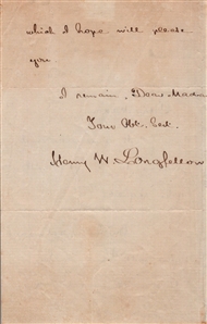 Henry Wadsworth Longfellow Items Incl ALS & Multiple Autographs