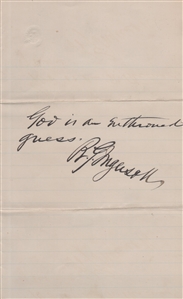 ROBERT G. INGERSOLL — THREE SIGNED LETTERS AND QUOTATION LOT