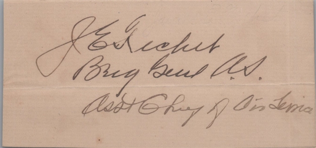 Collection of Early U.S. Army and War Department Autographs — Including Arctic Explorer Adolphus Greely, Chief of Air Corps Benjamin Foulois, and Eight Other Generals