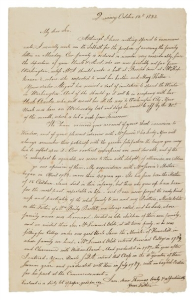 John Adams Free Frank on Sons Letter