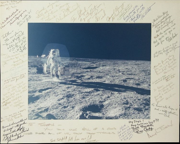 Apollo 12 Large NASA Photo Signed by Conrad, Gordon, Bean and Supporting Team, with Zarelli L.O.A.