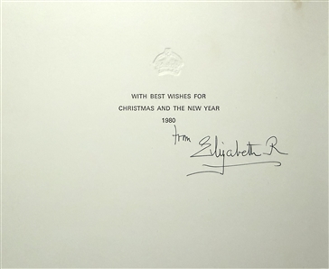 Elizabeth The Queen Mother Signed 1980 Christmas and New Year Card