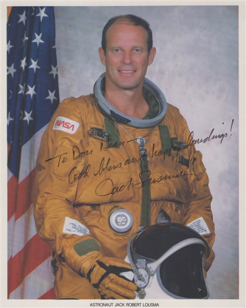 Astronaut Jack Lousma Signed Columbia Landing Photo