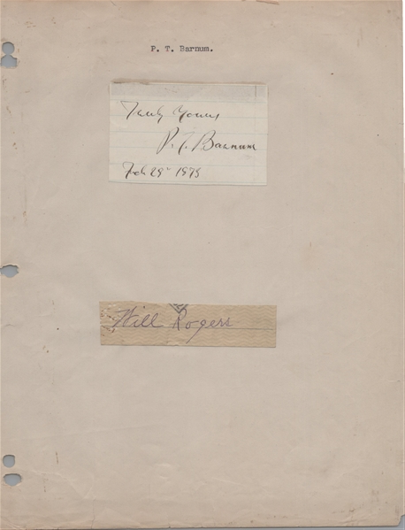 Pt Barnum & Will Rogers