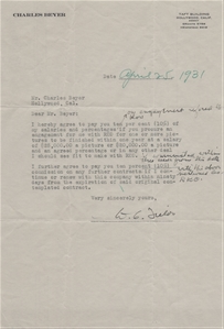 W.C. Fields Signed Contract