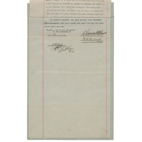 Frank W. Woolworth Document Signed