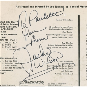 Jackie Wilson Signed Album