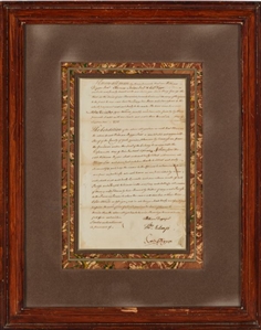 RARE DOCUMENT SIGNED BY THOMAS NELSON JR., FOUNDING FATHER AND SIGNER OF THE DECLARATION OF INDEPENDENCE
