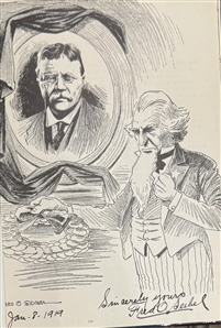 SIGNED BY TR, HIS WIFE, AND FOUR OF HIS CHILDREN BOOS, JOHN E.; compiler. Three unique compilations of manuscripts and graphics relating to Theodore Roosevelt,