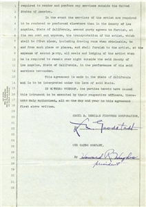 A PIECE OF HOLLYWOOD HISTORY, HOWARD HUGHES SIGNS A 1927 AGREEMENT WITH CECIL B. DeMILLE  FOR WILLIAM BOYDS SERVICES TO STAR IN TWO ARABIAN KNIGHTS.