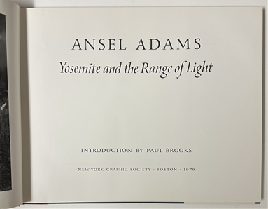 Ansel Adams Signed Yosemite and the Range of Light – First Edition, 1979