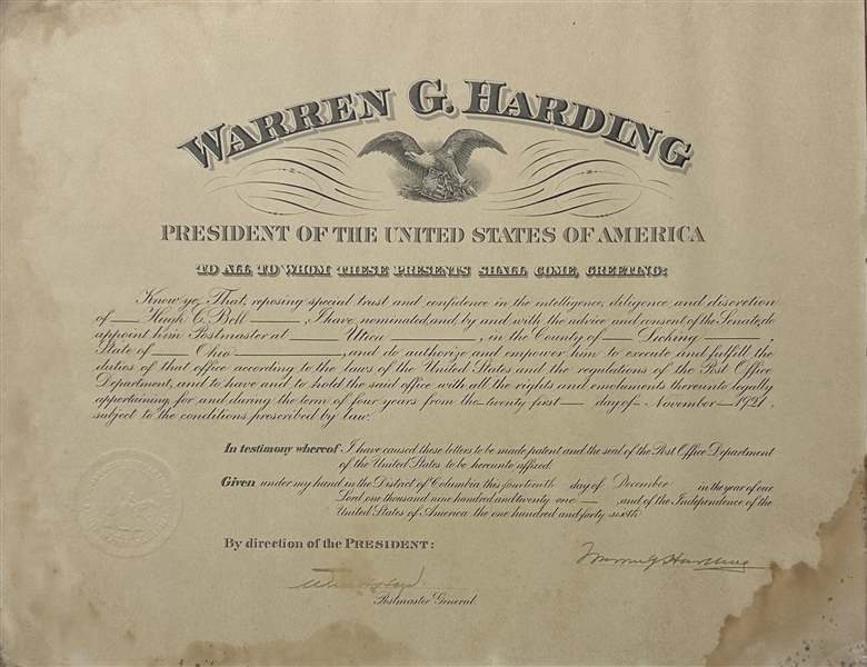 Warren G. Harding Appointment