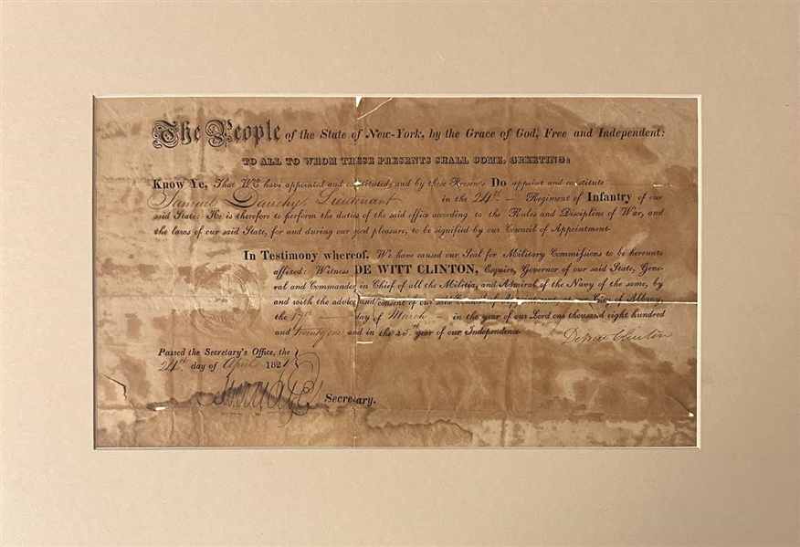 DeWitt Clinton Appointment as Governor of New York