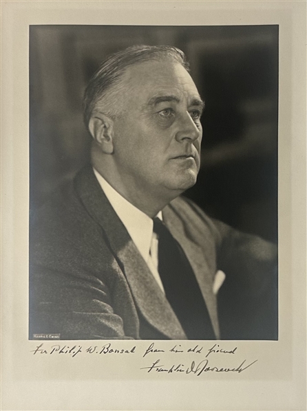 Franklin D. Roosevelt Oversized Signed Portrait Inscribed to Diplomat Philip W. Bonsal