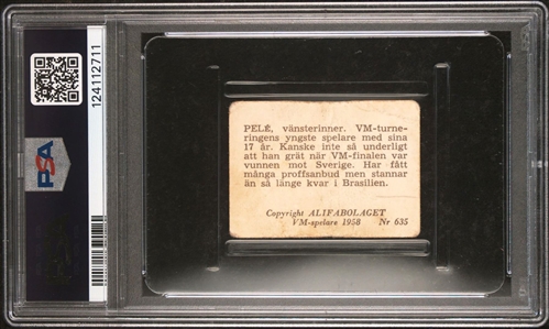 1958 Alifabolaget Pelé Rookie Card #635 – PSA PR 1 (MK).