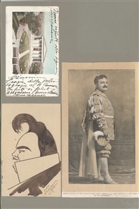 Enrico Caruso Multi-Signed Display — Including a Rare Original Self-Portrait Caricature