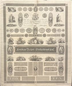 1824 Fairman, Draper, Underwood & Co. Bank Note Engraving Specimen Sheet – Philadelphia