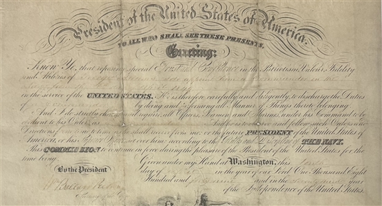 Zachary Taylor Signed Naval Appointment