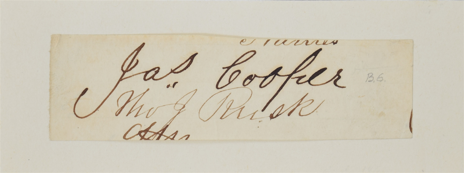 Thomas J. Rusk, James Cooper, Rufus Choate, Frank F. Merriam, and Edwin B. Dooley – Collection of American Statesmen Autographs