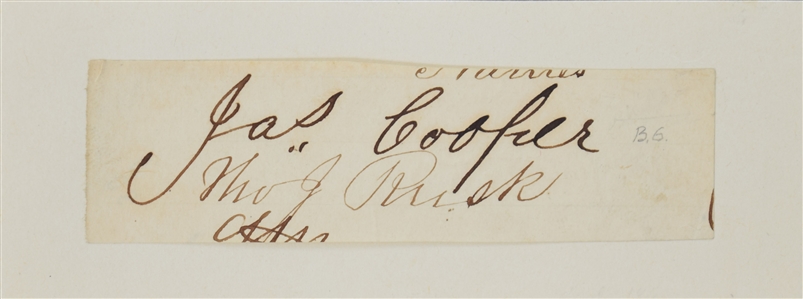 Thomas J. Rusk, James Cooper, Rufus Choate, Frank F. Merriam, and Edwin B. Dooley – Collection of American Statesmen Autographs