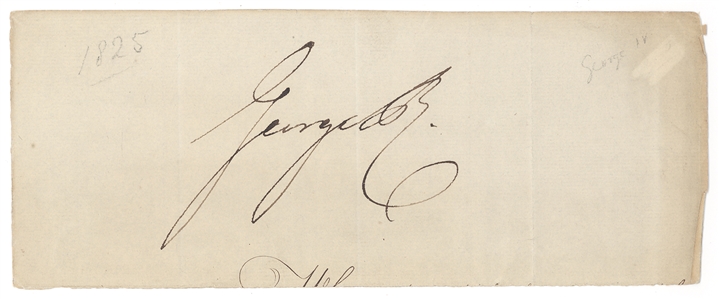 King George IV Signed Cut