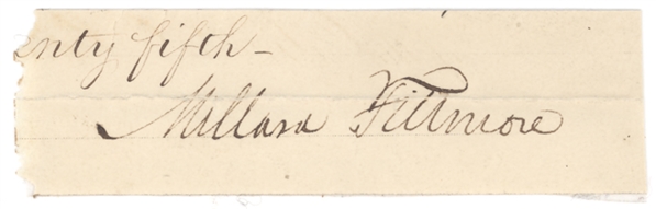 Millard Fillmore Signed Autograph Slip