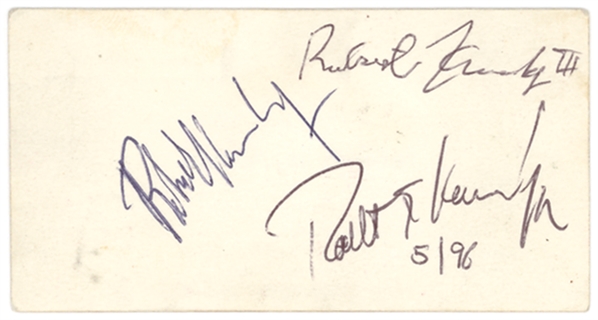 Three-Generation Kennedy Family Signed Item: Robert F. Kennedy, Robert F. Kennedy Jr., and Robert F. Kennedy III