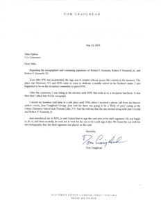 Three-Generation Kennedy Family Signed Item: Robert F. Kennedy, Robert F. Kennedy Jr., and Robert F. Kennedy III