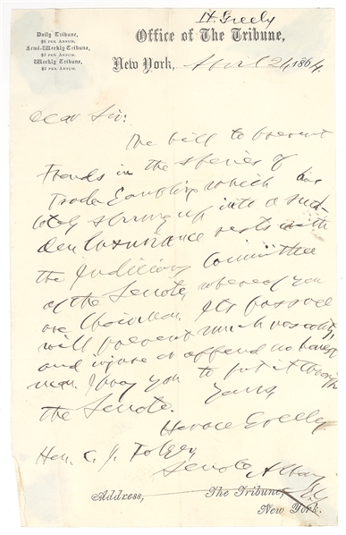 Horace Greeley ALS