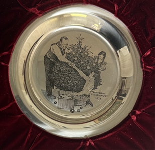Norman Rockwell — Trimming the Tree — Franklin Mint Silver Plate