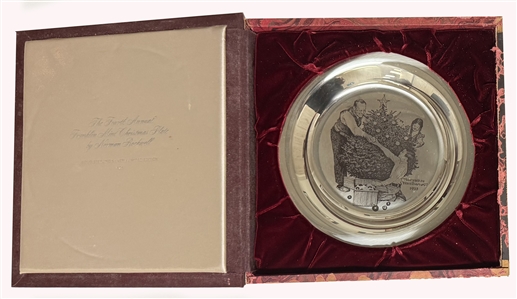 Norman Rockwell — Trimming the Tree — Franklin Mint Silver Plate